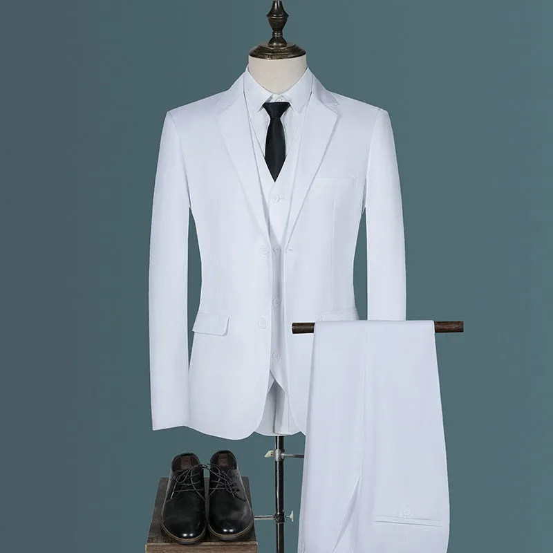 Men's Three Piece Korean Style Slim Casual Suit