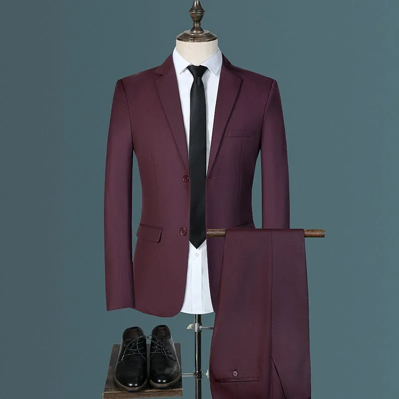 Men's Three Piece Korean Style Slim Casual Suit