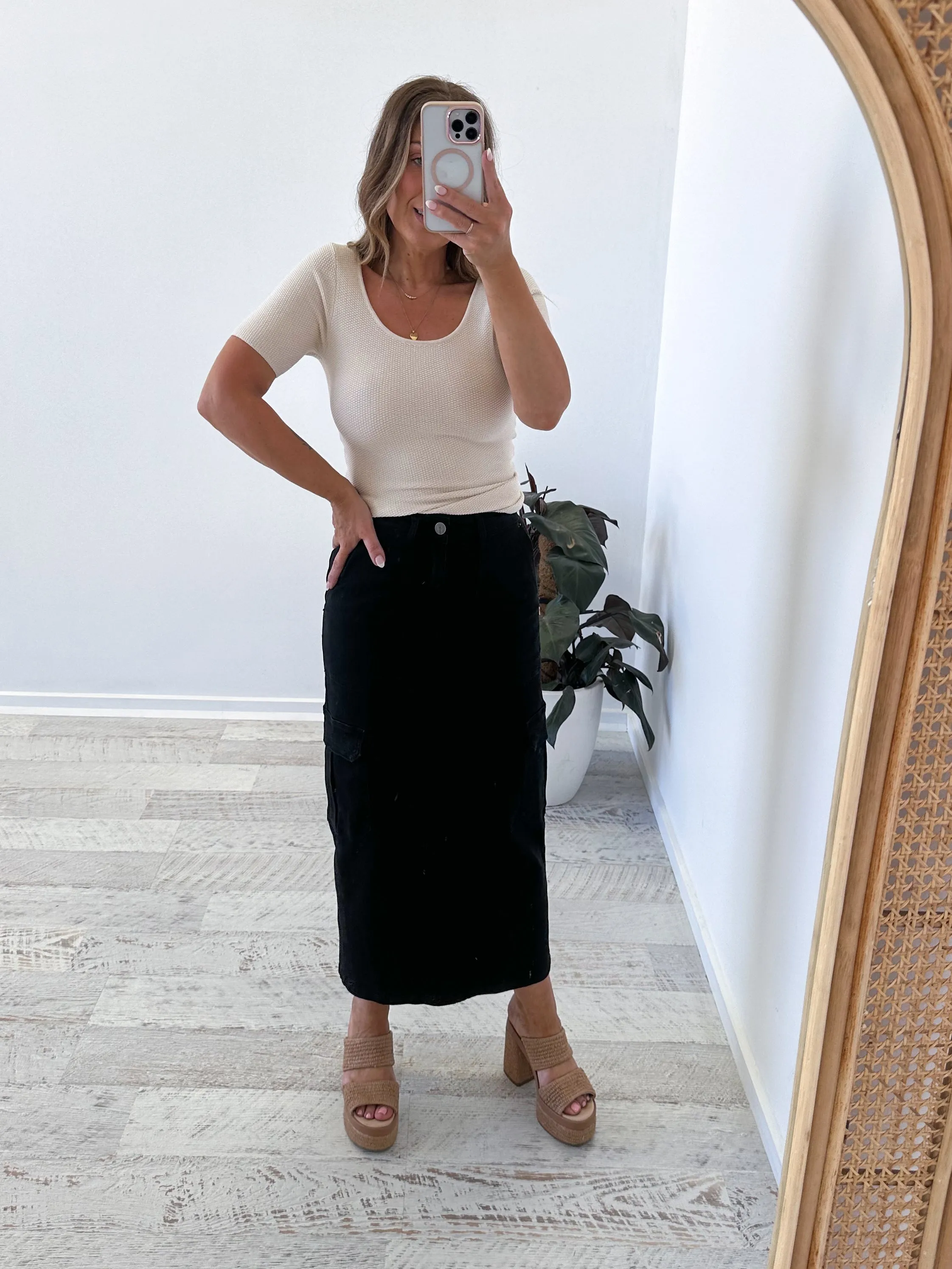 Nova Denim Cargo Skirt