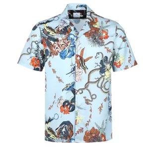 Paul Smith Marine Life Casual Fit SS Shirt in Sky Blue