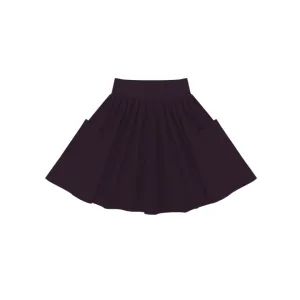 Plum Taffeta Pocket Skirt