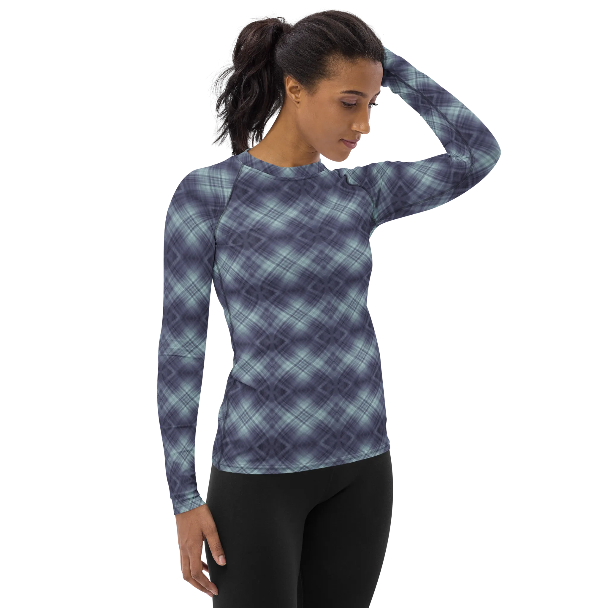 Recursia Argyle Rewired I Women's Rash Guard In Blue