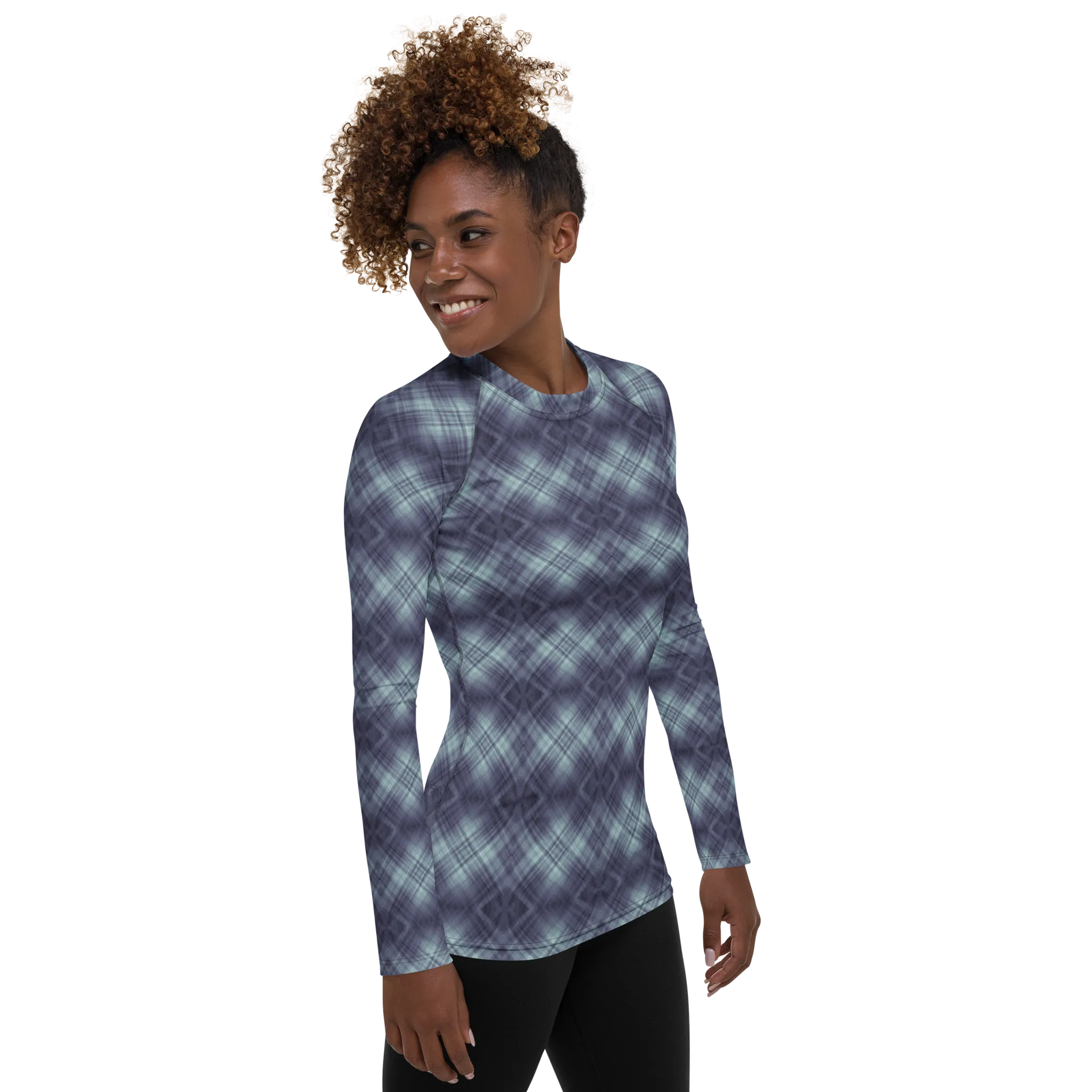 Recursia Argyle Rewired I Women's Rash Guard In Blue