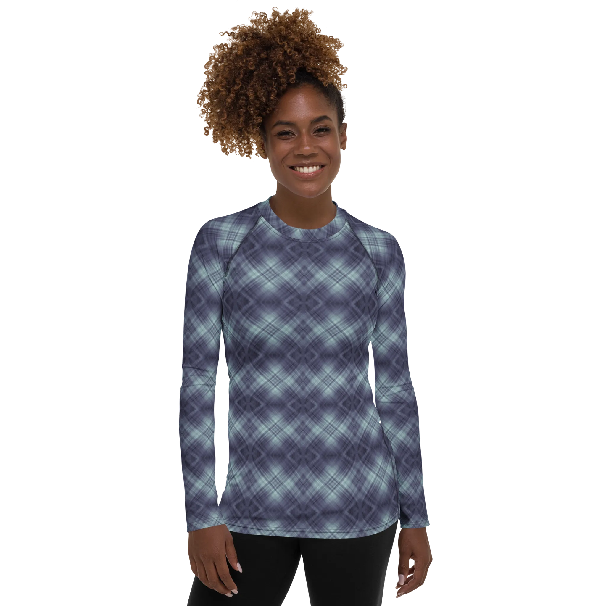 Recursia Argyle Rewired I Women's Rash Guard In Blue