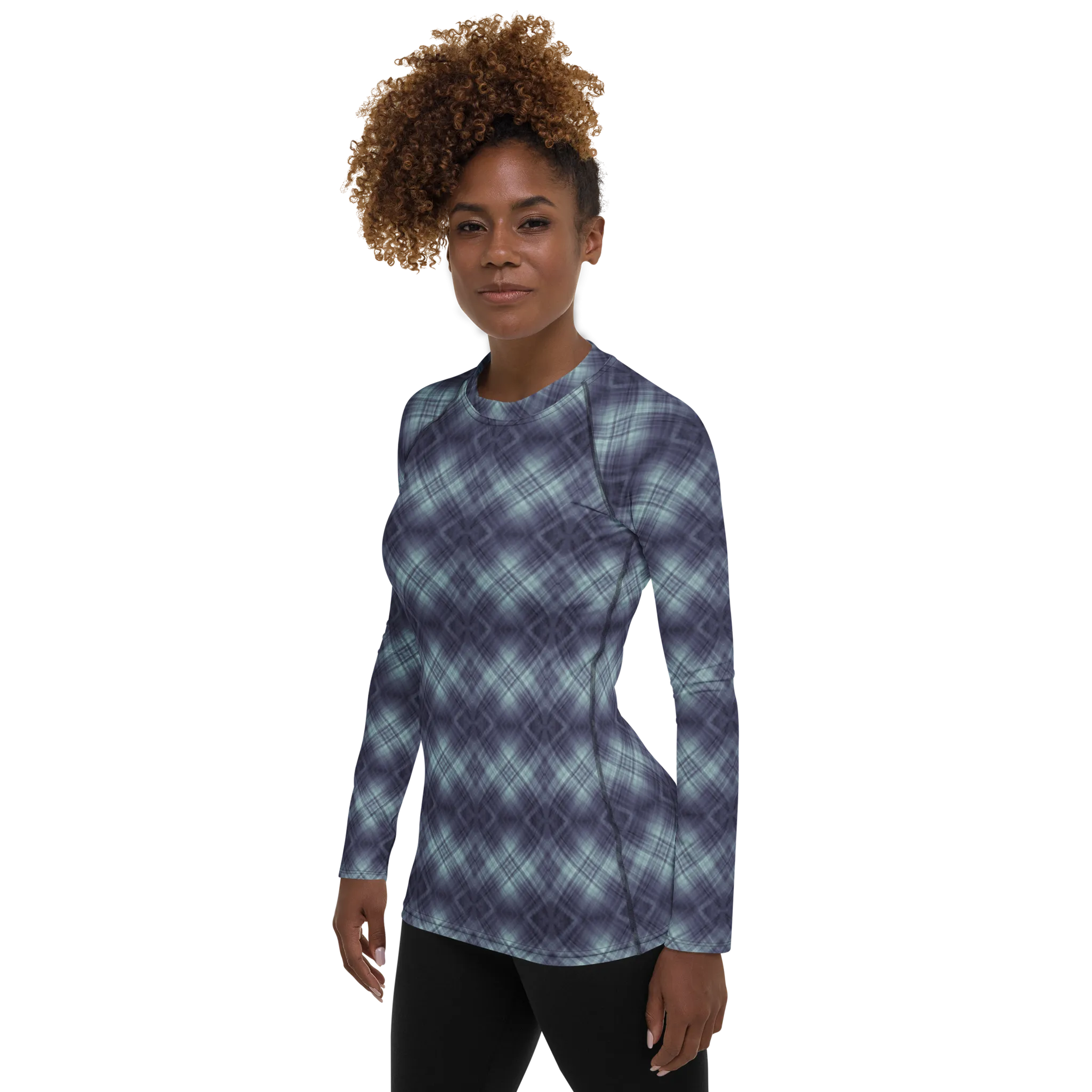 Recursia Argyle Rewired I Women's Rash Guard In Blue