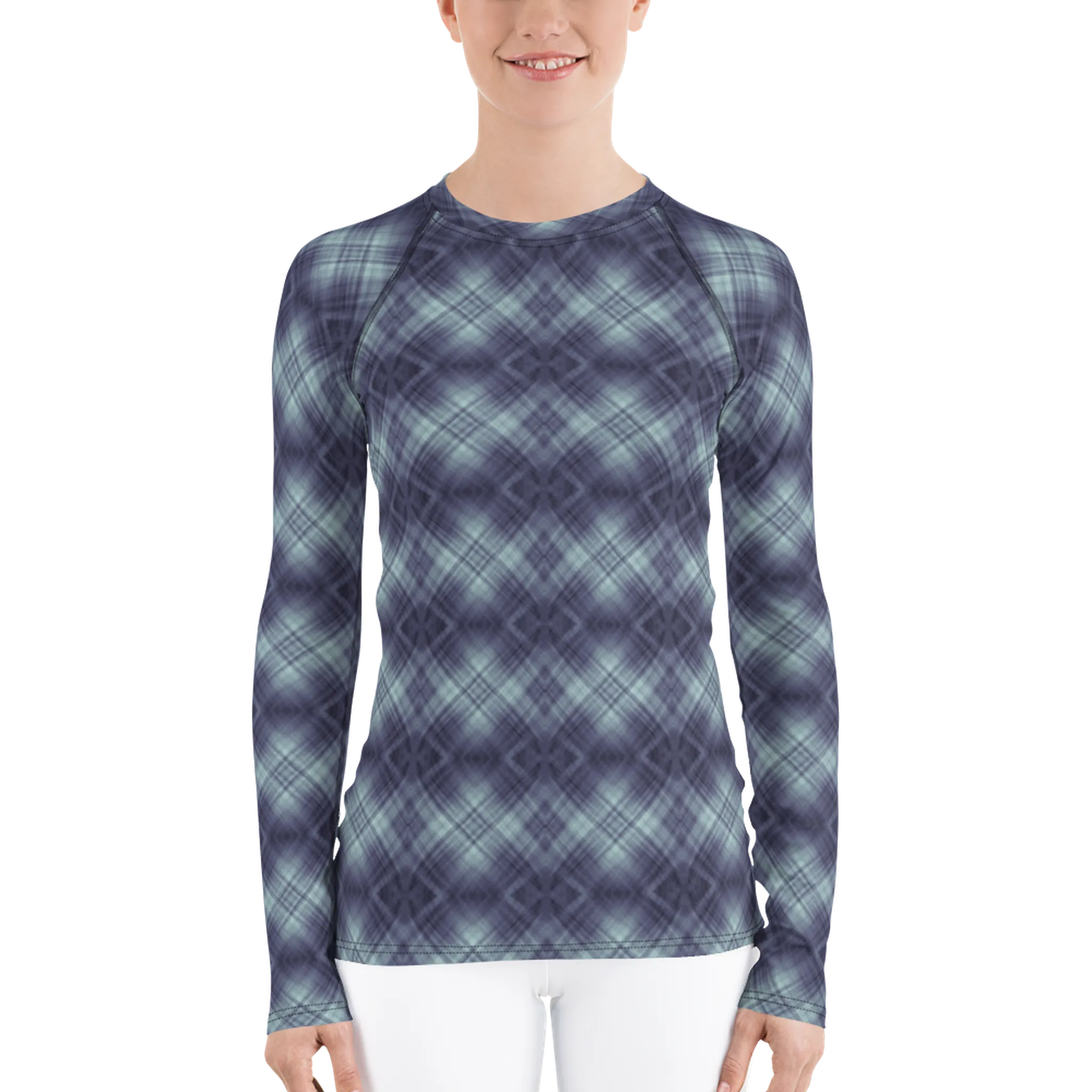 Recursia Argyle Rewired I Women's Rash Guard In Blue