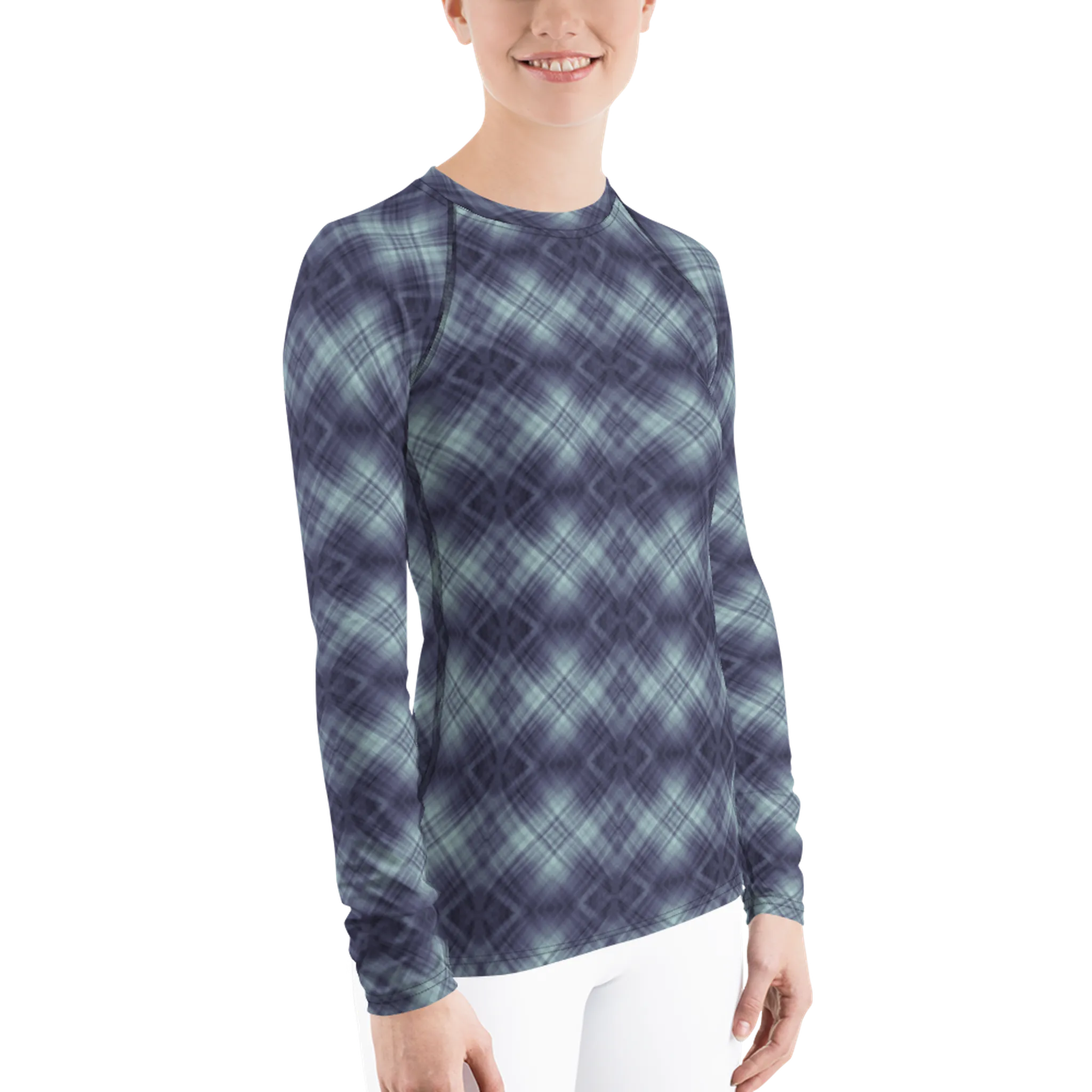 Recursia Argyle Rewired I Women's Rash Guard In Blue