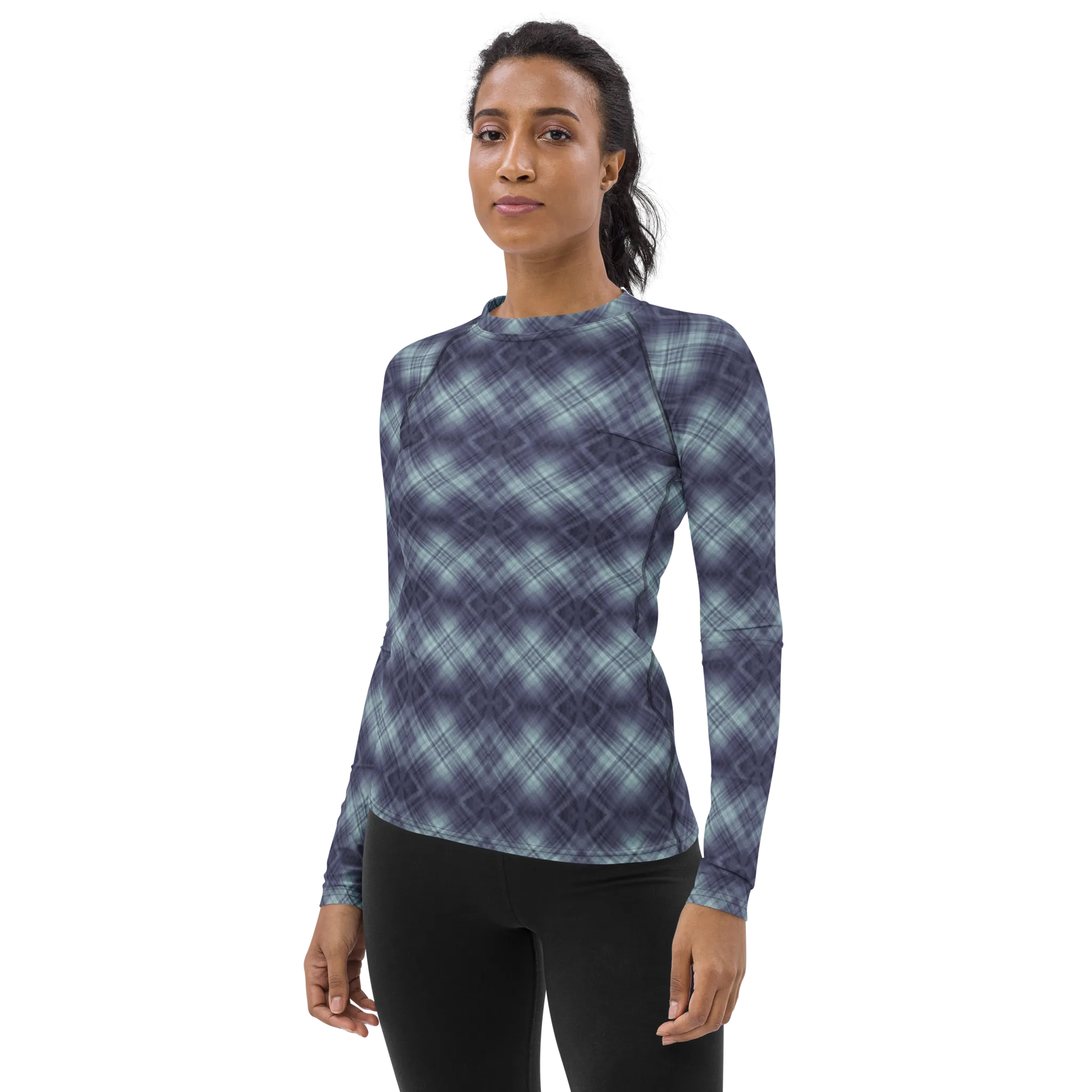 Recursia Argyle Rewired I Women's Rash Guard In Blue