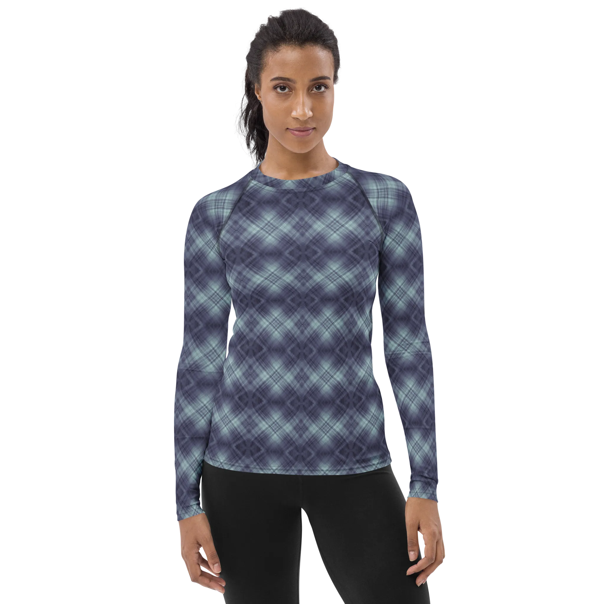 Recursia Argyle Rewired I Women's Rash Guard In Blue