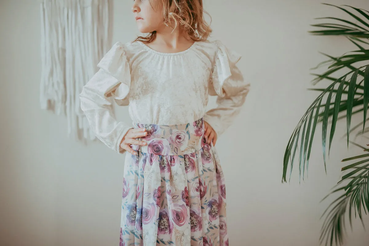 Rose Bloom Chiffon Skirt ONLY