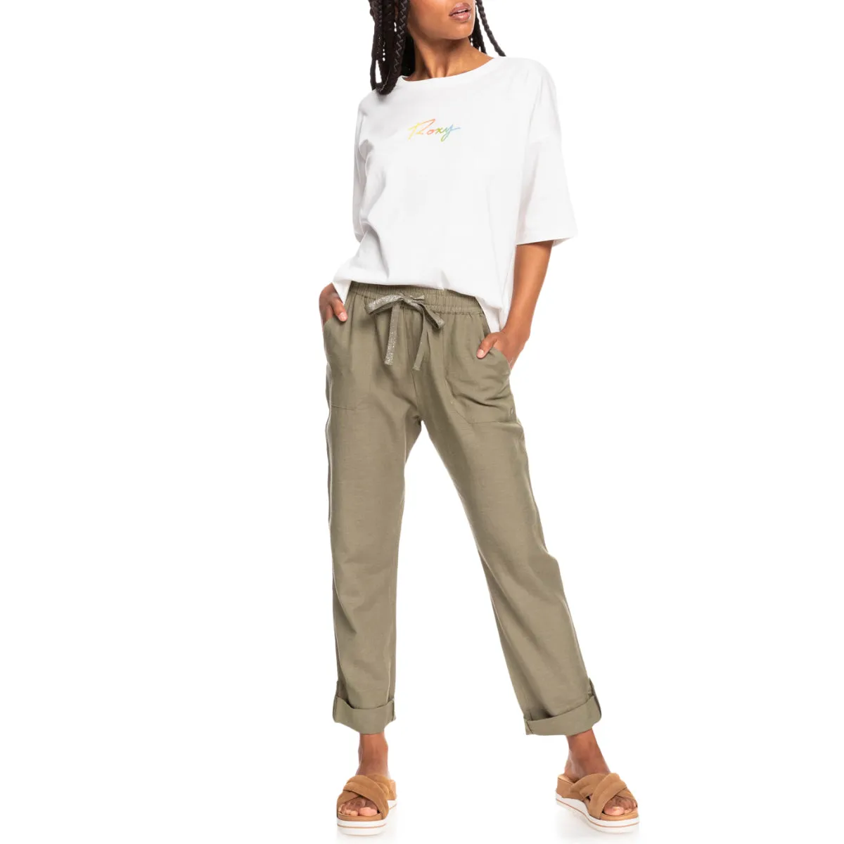 Roxy Women's On The Seashore Linen Cargo Pants