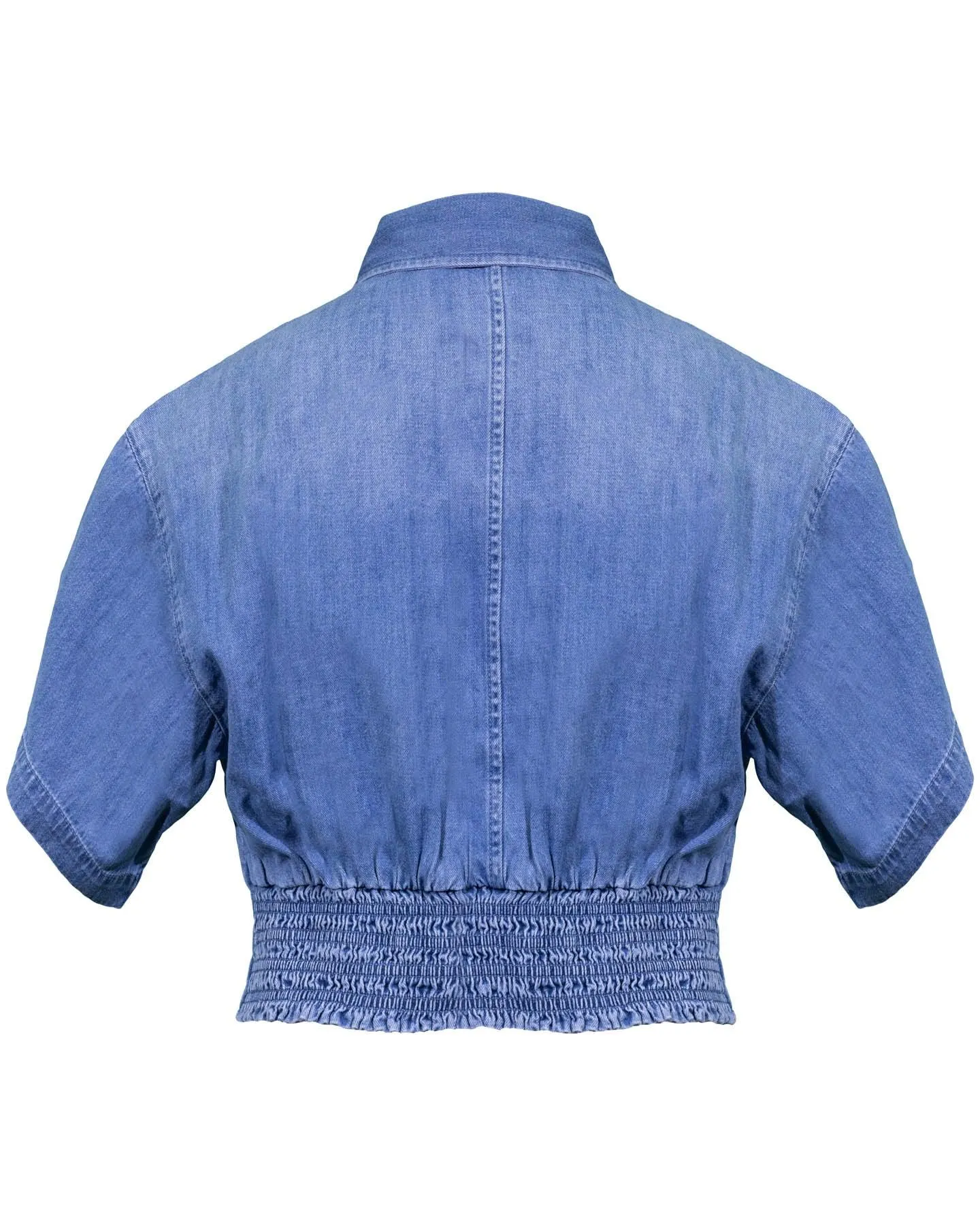 Seam Detail Crop Denim shirt