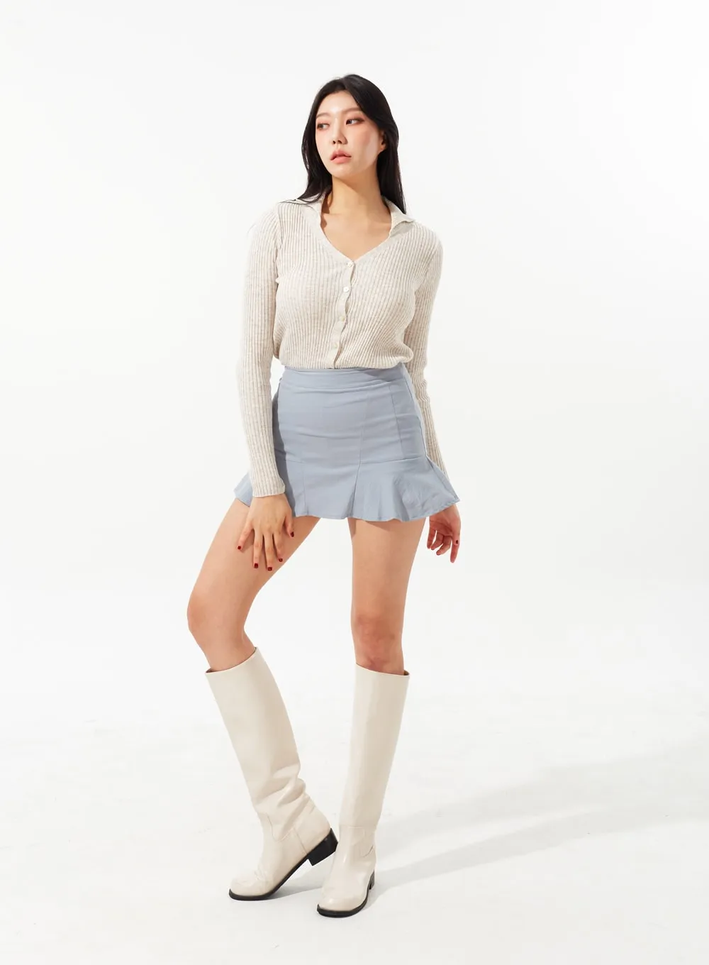 Simple Frill Mini Skirt IM327