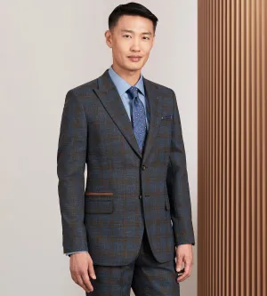 Slim Fit Blue Plaid Suit