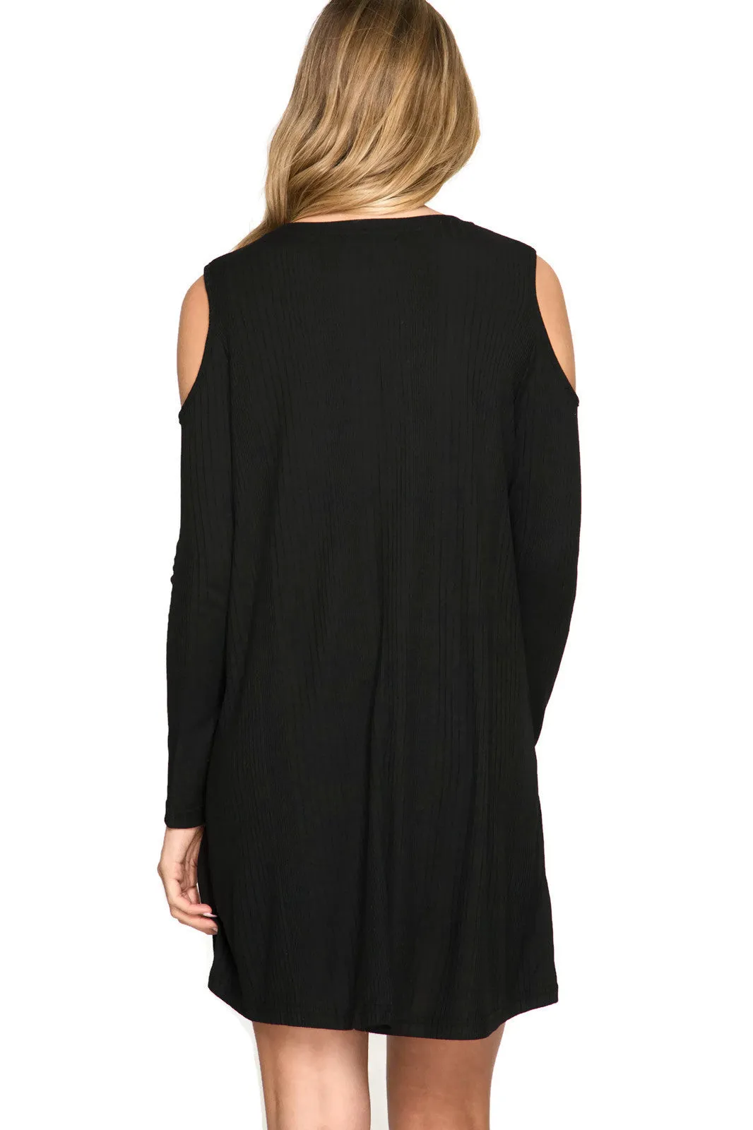 The Perfect Match Ribbed Shift Dress, Black