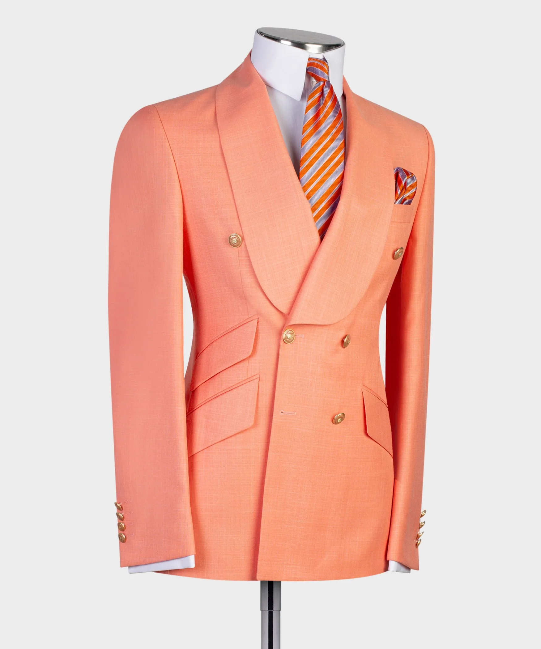 Three Piece Slim Fit Orange Suit