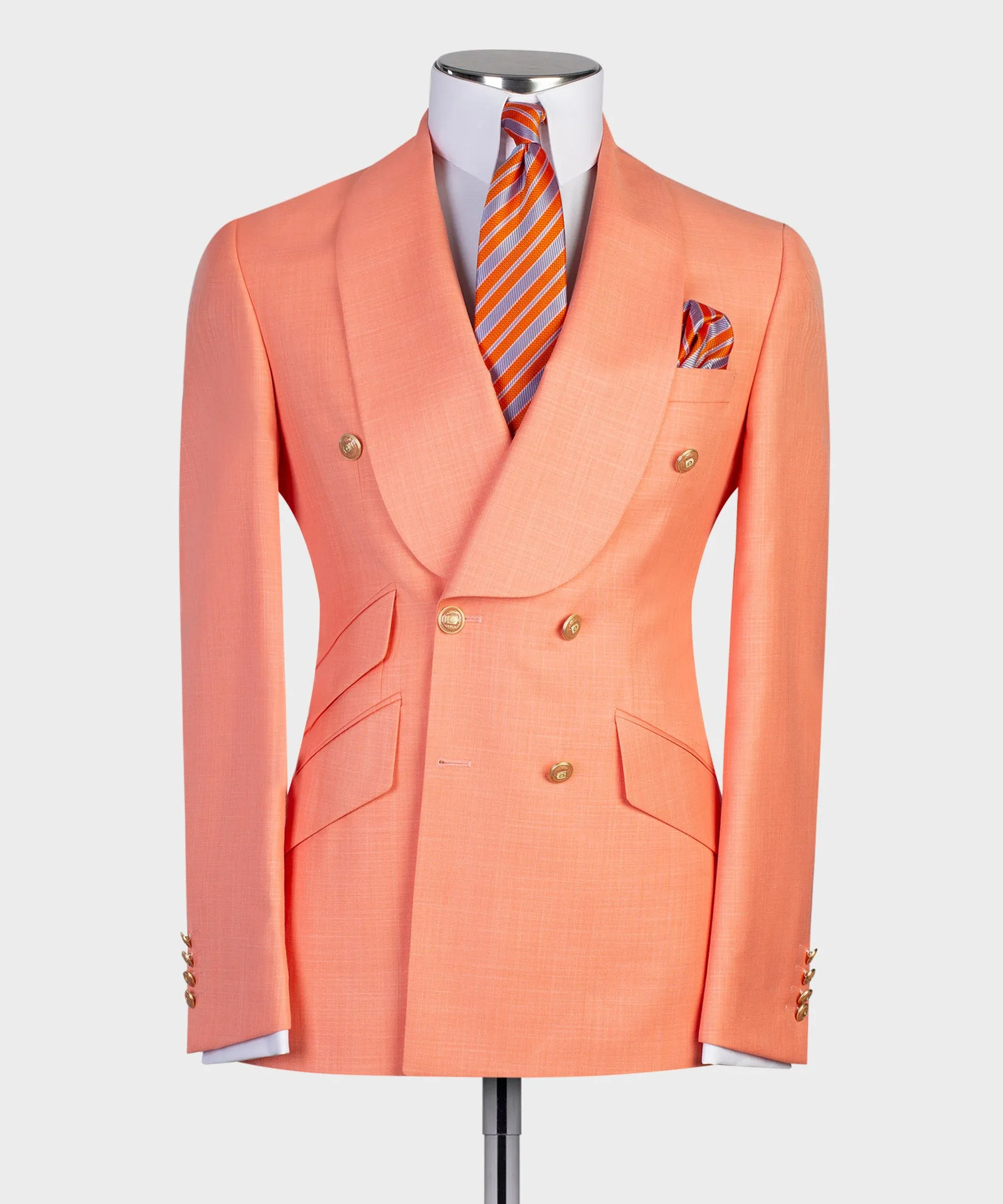 Three Piece Slim Fit Orange Suit