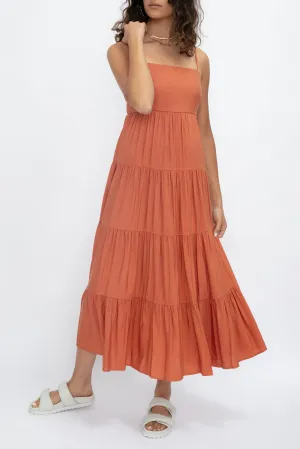 Veda Tiered Dress in Auburn