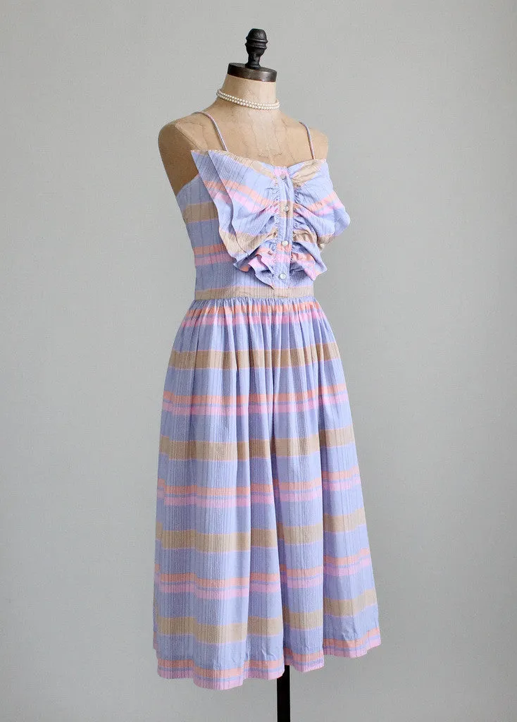 Vintage 1970s Plaid Tuxedo Front Sundress