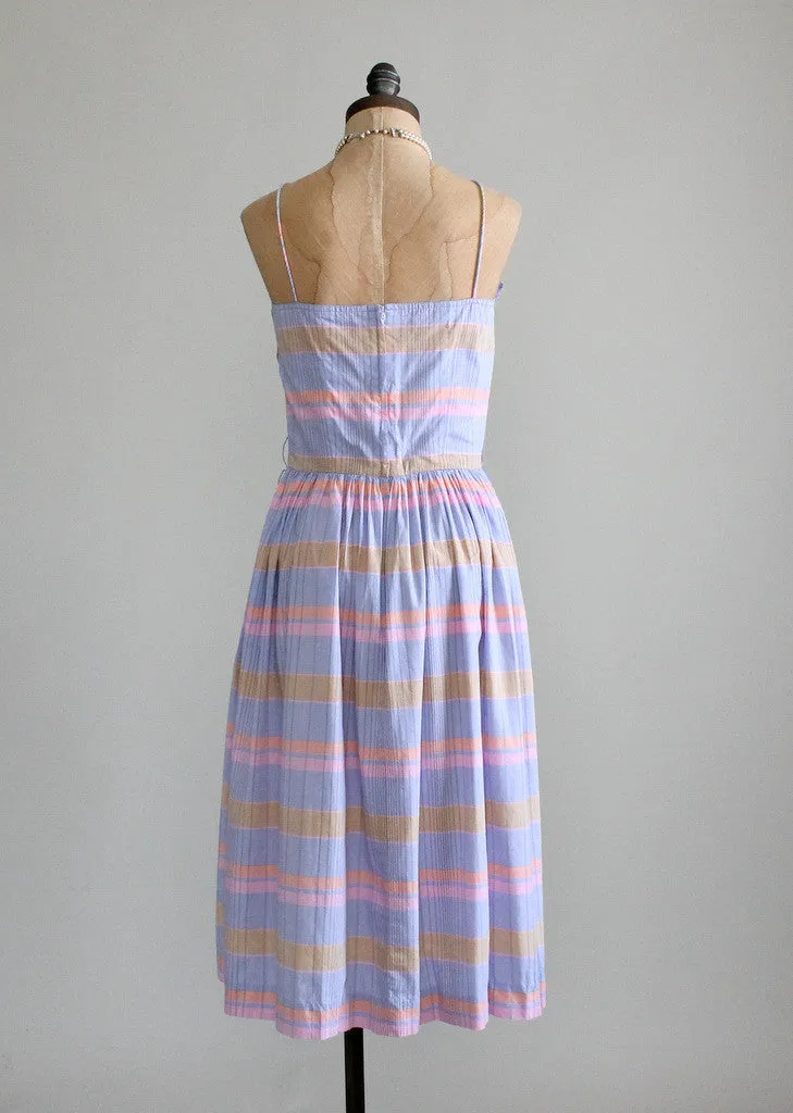 Vintage 1970s Plaid Tuxedo Front Sundress