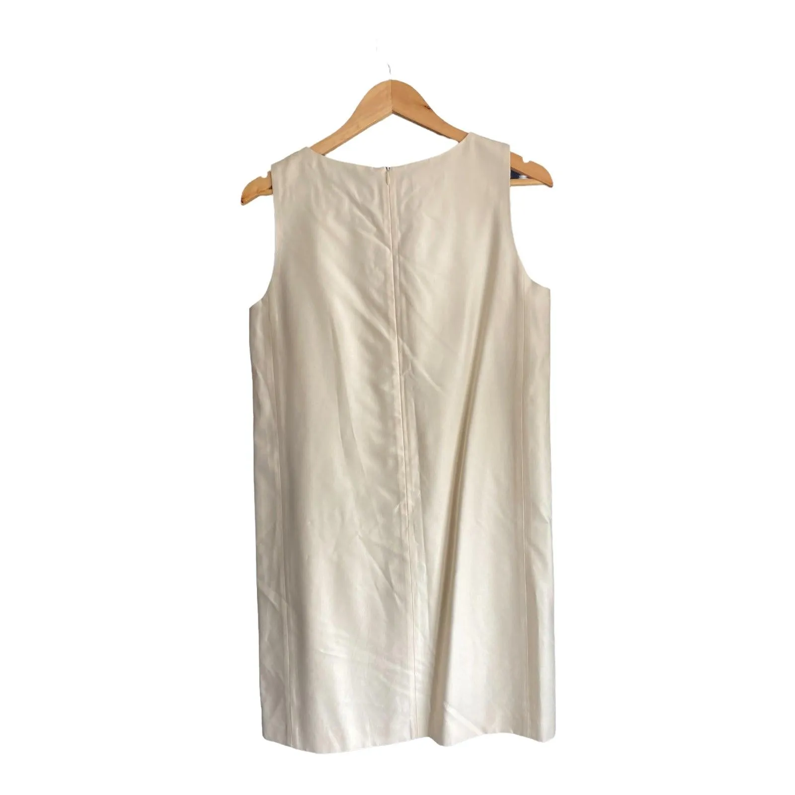 Weill Cream Sleeveless Shift Dress UK Size 14