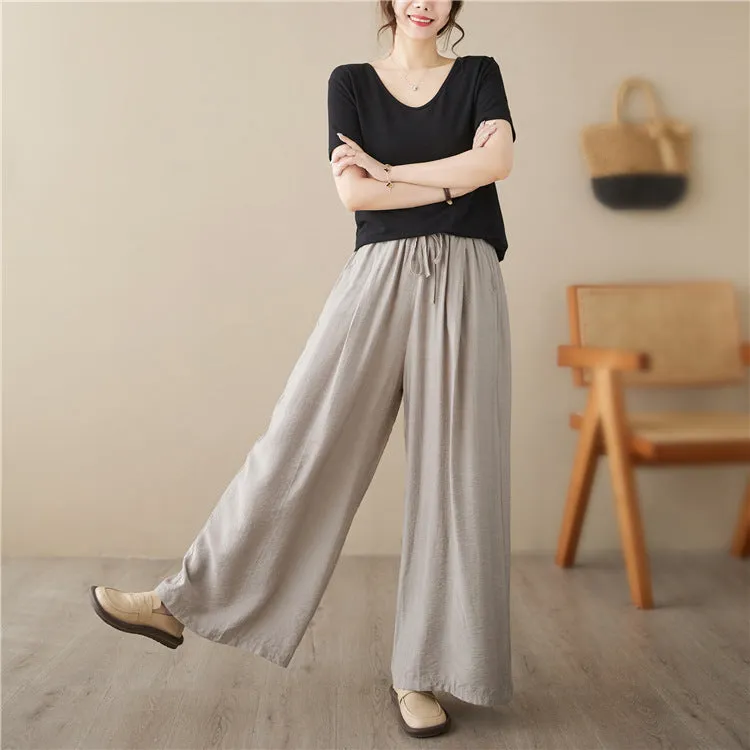 Wide Legs Mop Straight Women's Casual Pants