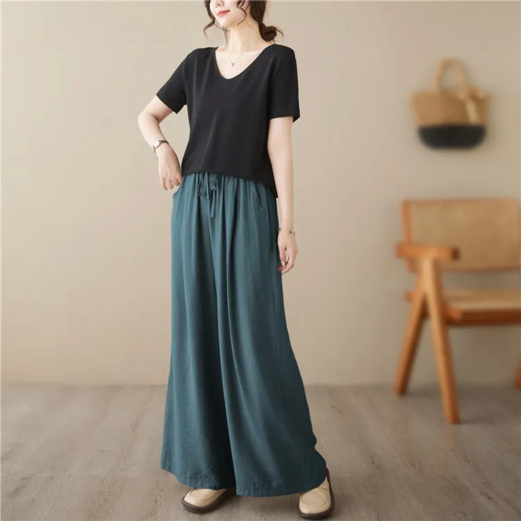 Wide Legs Mop Straight Women's Casual Pants