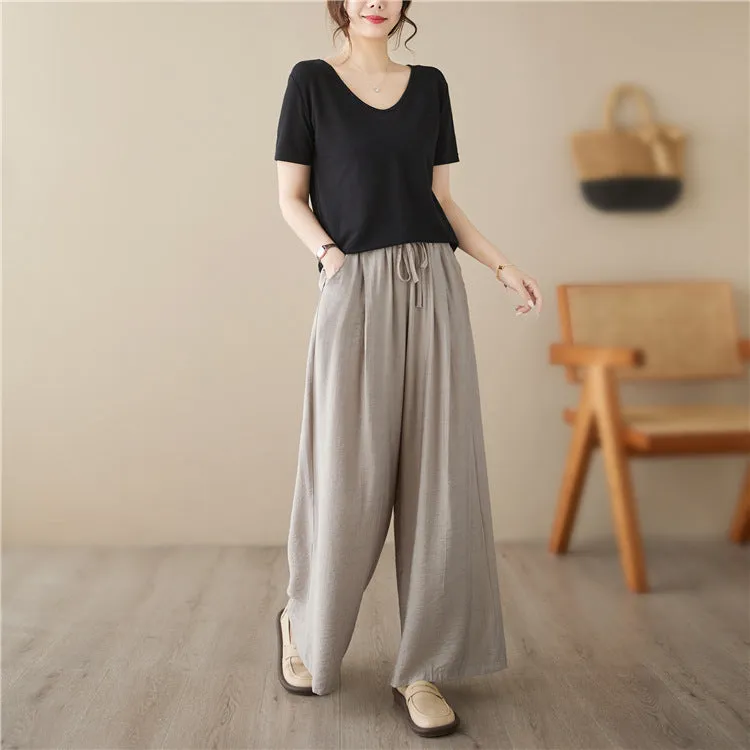 Wide Legs Mop Straight Women's Casual Pants